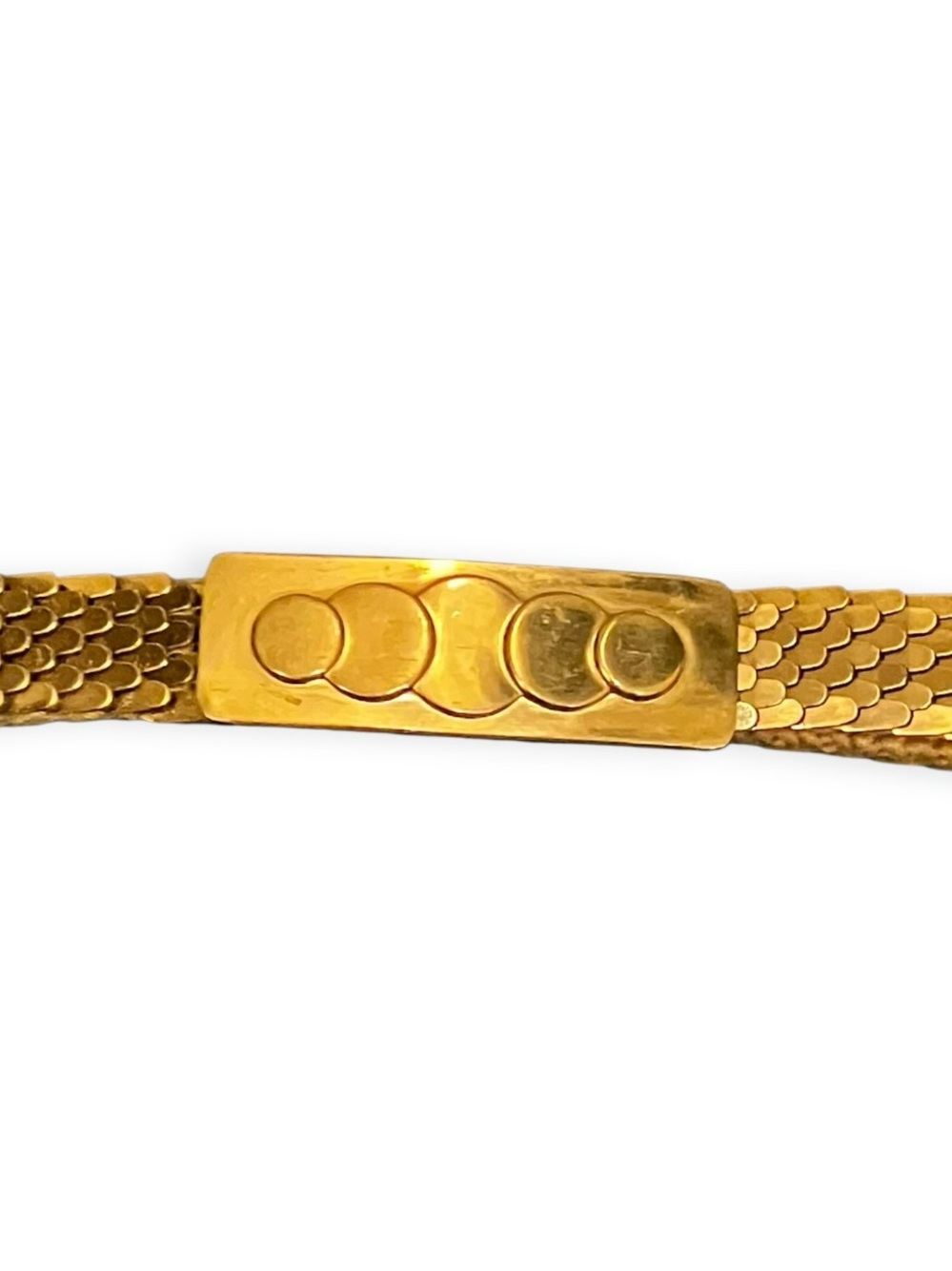 Gold-Tone Scale Scalloped Metal Stretchy Women's Belt